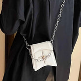 Gothic Cross Faux Leather Small Chain Shoulder Bag